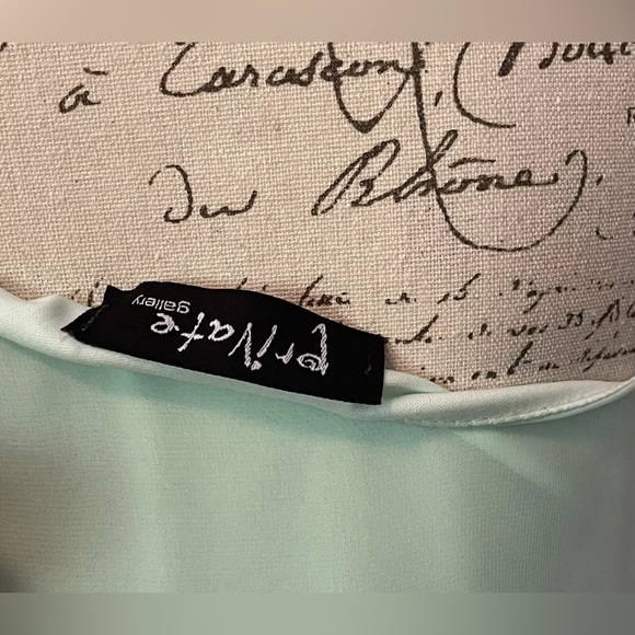 Private Gallery Women’s Size Small Mint Green One Shoulder Sheer Dress Lined - Picture 6 of 10